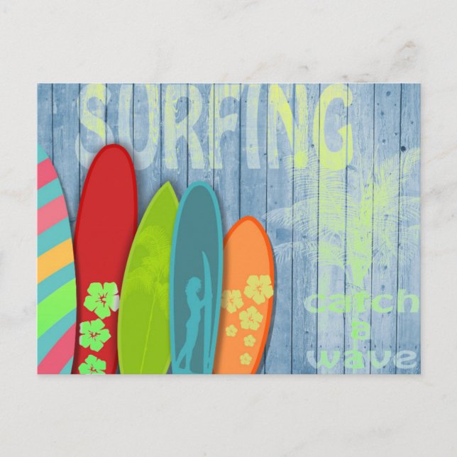 Surfbretter Postkarte (Vorderseite)