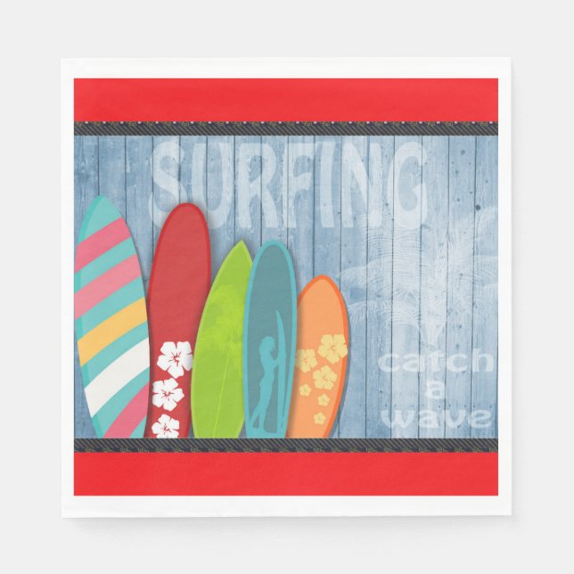 Surfbretter Serviette (Vorderseite)