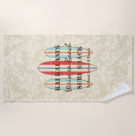 Surfbretter zeichnen Monogramm Hawaiian Surfboards Strandtuch