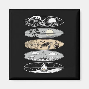 Surfbrettfahrer Hawaii Welle Surfen Ozean Surfer  Magnet