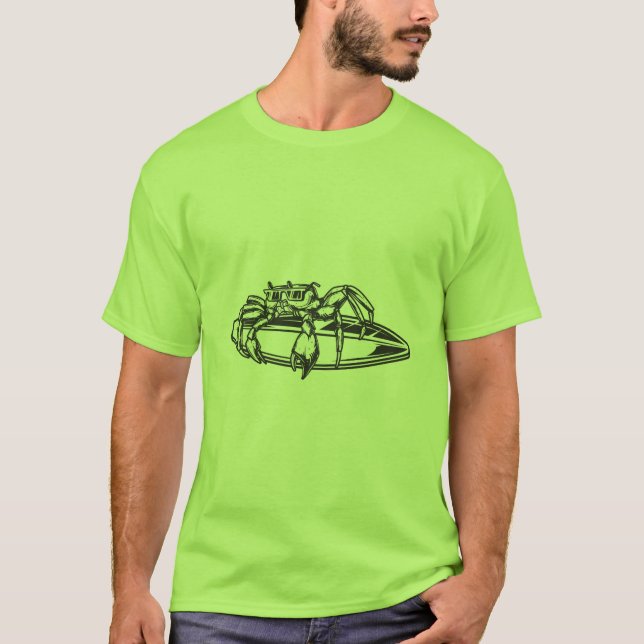 Surfcrab Vintages Surfdesign T-Shirt (Vorderseite)