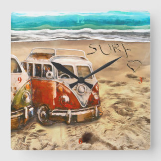 Surfduden, Quadratische Wanduhr