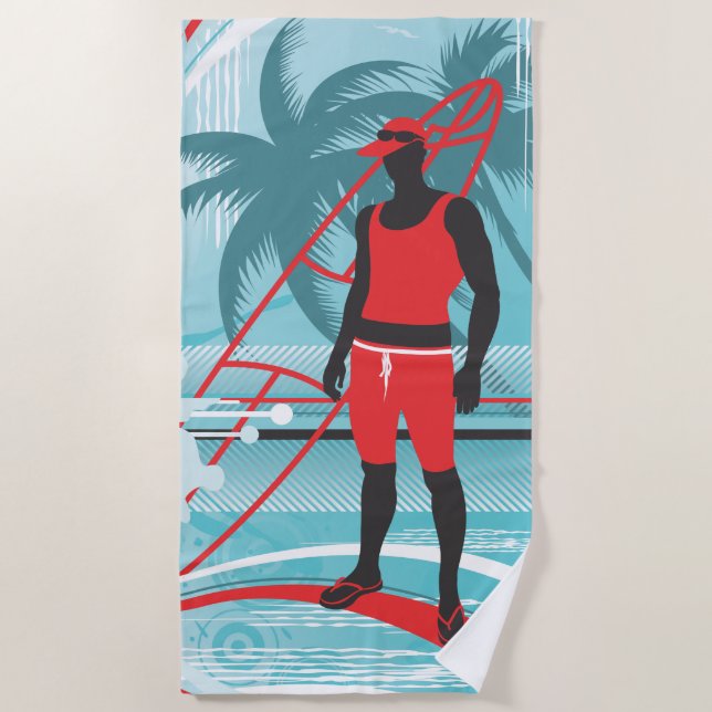 Surfen 4 Strandtuch (Vorderseite)