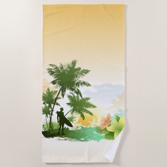 Surfen 6 Strandtuch (Vorderseite)