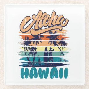 Surfen - Aloha Hawaii Glasuntersetzer