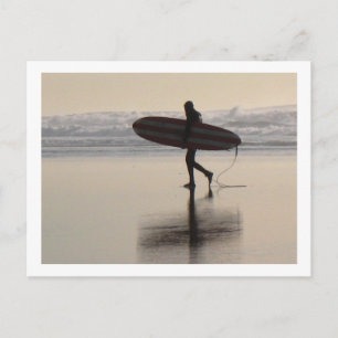 Surfen am Ocean Beach Postkarte