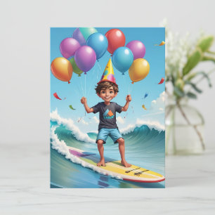 Surfen am Surfstrand Geburtstagsfeier Einladung