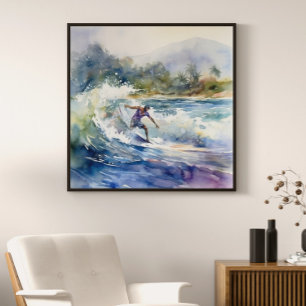 Surfen an der North Shore Oahu Hawaii Kunstprint Poster