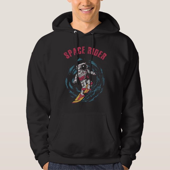 Surfen Astronaut Space Rider Surfer Hoodie (Vorderseite)