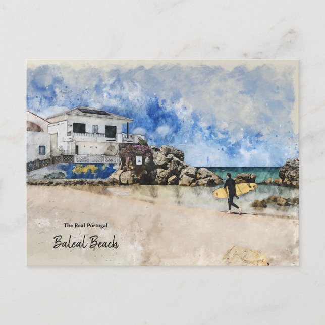 Surfen auf Baleal - Portugal Postkarte (Vorderseite)