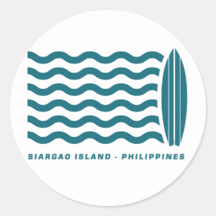 Surfen auf den Philippinen auf der Insel Siargao Runder Aufkleber