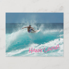 Surfen auf einer großen Welle Hang Loose Postkarte