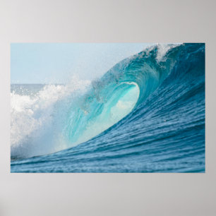 Surfen auf einer sich brechenden Barrel-Welle Post Poster