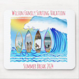 Surfen auf Strandwellen Sommerferien Familienurlau Mousepad