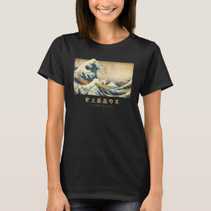 Surfen Bedlington Terrier Kanagawa Wave Japanisch T-Shirt