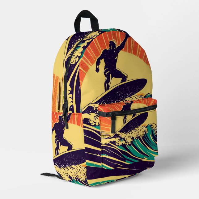 Surfen Bedruckter Rucksack (Rückseitige Ecke links)