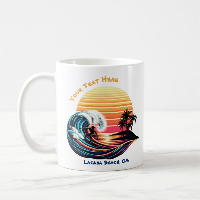 Surfen bei Sonnenuntergang Kaffeetasse (Links)