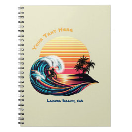 Surfen bei Sonnenuntergang - Notebook Notizblock