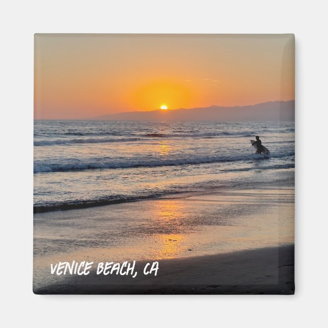 Surfen bei Sunset - Venice Beach, CA Magnet (Vorne)