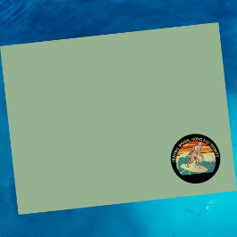 Surfen Bigfoot Jagd Waves Verstecken von Fußspuren Post-it Klebezettel