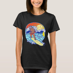 Surfen Bigfoot Lustige Strand Sasquatch Surfer Wel T-Shirt