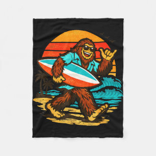 Surfen Bigfoot Retro Sonnenuntergang Strand tropis Fleecedecke