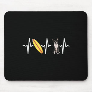 Surfen Boston Terrier Herzschlag Hunde Liebhaber  Mousepad