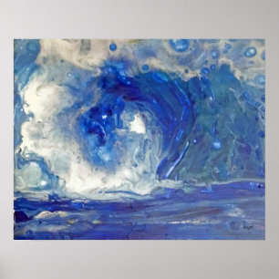 Surfen, Brandung, Welle, Strand, Ozean, Poster