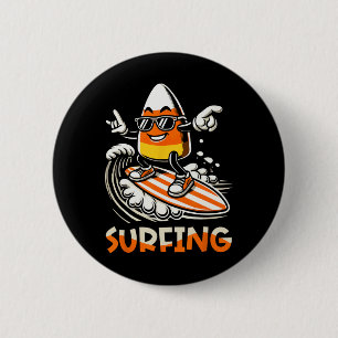 Surfen Candy Corn Funny Halloween Design Button