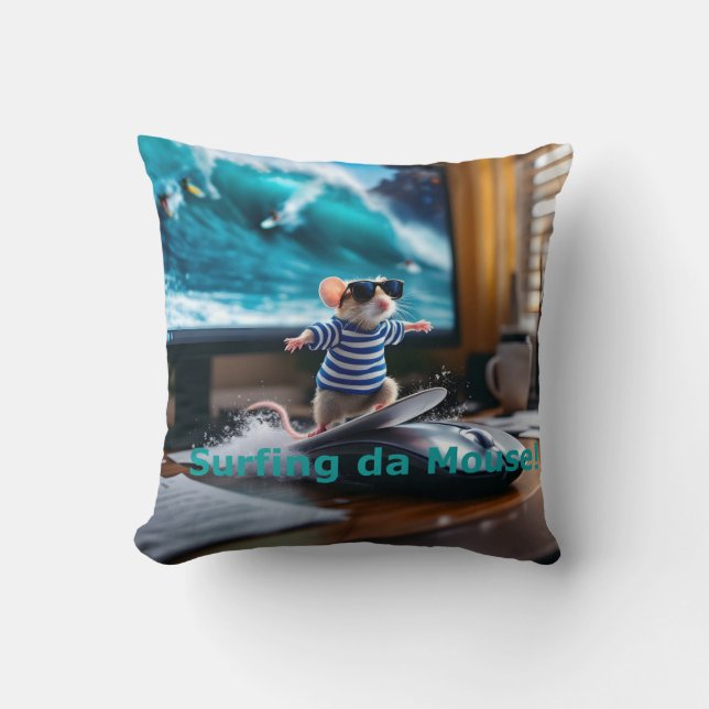 Surfen da Mouse! Textversion Pillow Kissen (Vorderseite)