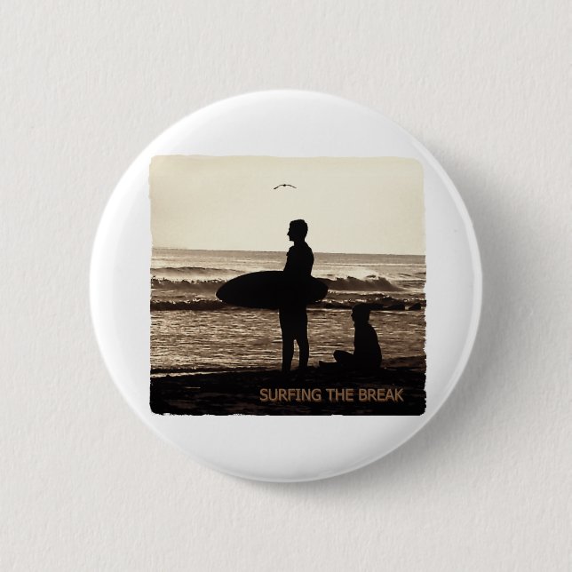Surfen des Bruches Button (Vorderseite)