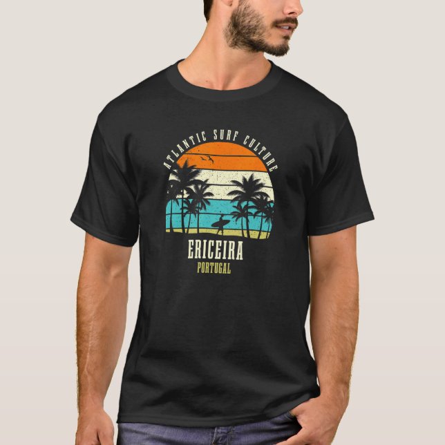 Surfen Ericeira Portugal Surfkultur im Atlantik T-Shirt (Vorderseite)