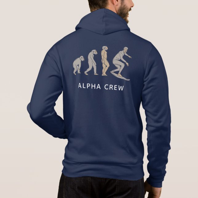 Surfen Evolution Personalisiert Matching Family Hoodie (Rückseite)