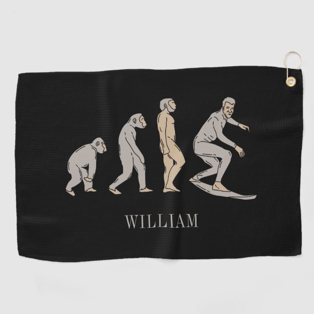 Surfen Evolution Surfboard Beach Sport Golfhandtuch (Horizontal)