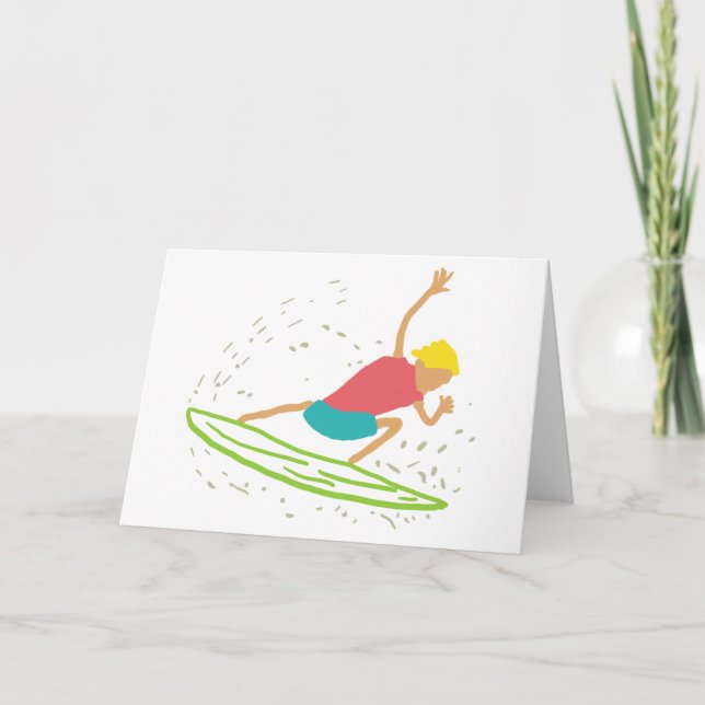 Surfen Feiertagskarte (Vorderseite)