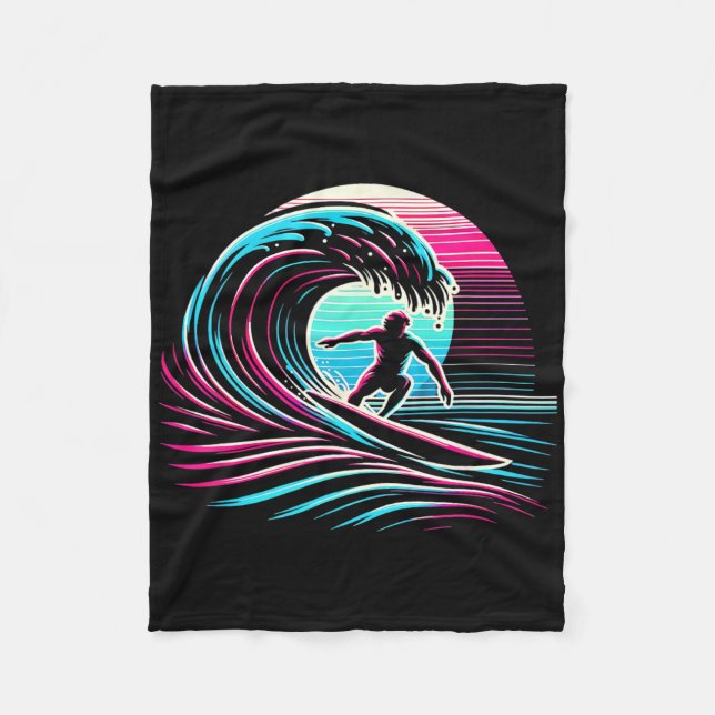 Surfen für Anfänger  Fleecedecke (Vorderseite)