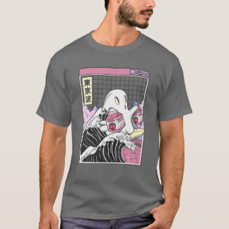 Surfen Ghost Strawberry Milk Cartons Anime Kawaii T-Shirt