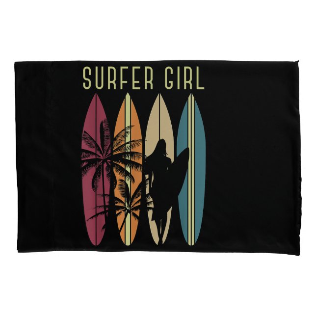 Surfen Girl Surfbrett Surfen Girl's Surfen Kissenbezug (Vorderseite)