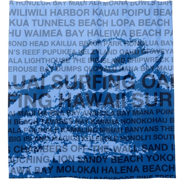 Surfen Hawaii Cutback Hawaiian Surfer Duschvorhang (Vorderseite)