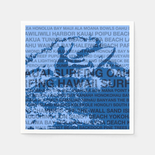 Surfen Hawaii Cutback Hawaiian Surfer Serviette (Vorderseite)