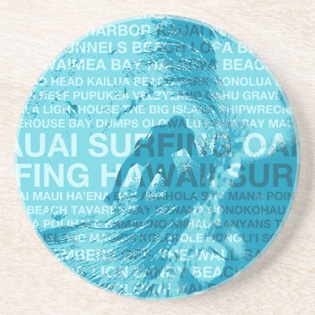 Surfen Hawaii Green Room Hawaiian Stone Untersetze Getränkeuntersetzer (Vorne)
