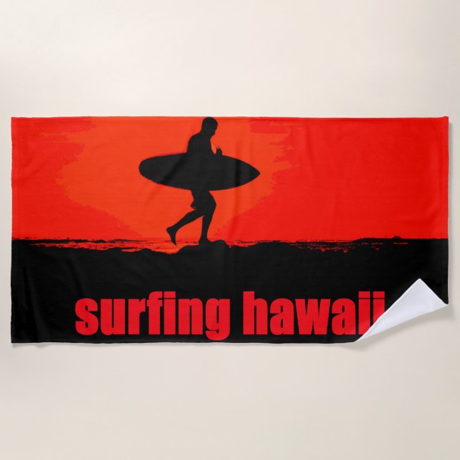 Surfen Hawaii  Strandtuch (Vorderseite)