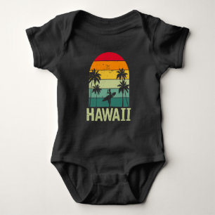 Surfen Hawaii Surfboard Retro Wave Surfer Baby Strampler