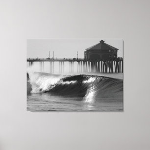 Surfen Huntington Beach Pier - Nordseite Leinwanddruck