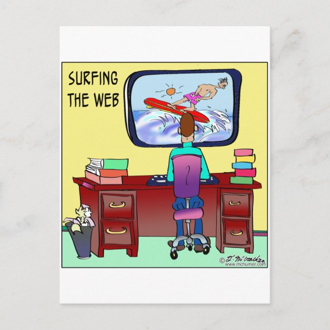Surfen im Internet Postkarte (Vorderseite)
