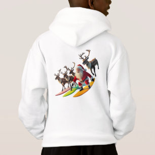 Surfen im Weihnachtsmann mit Rentierkids Pullover 