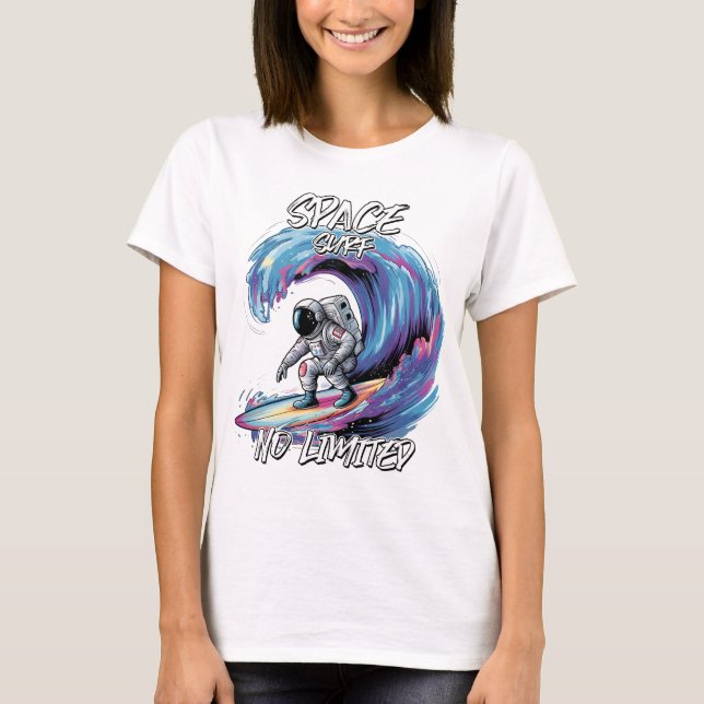 Surfen im Weltraum ohne begrenztes Shirt (Vorderseite)