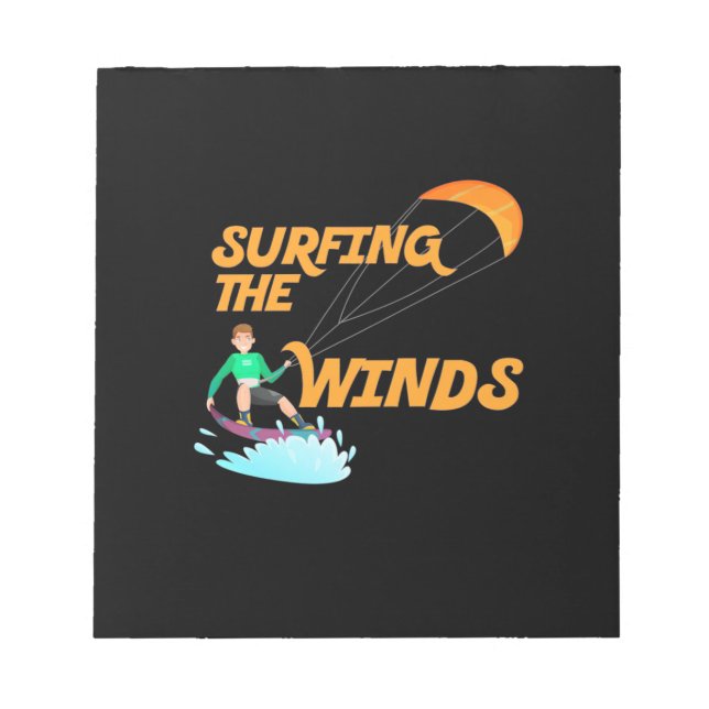 Surfen im Wind Notizblock (Vorderseite)