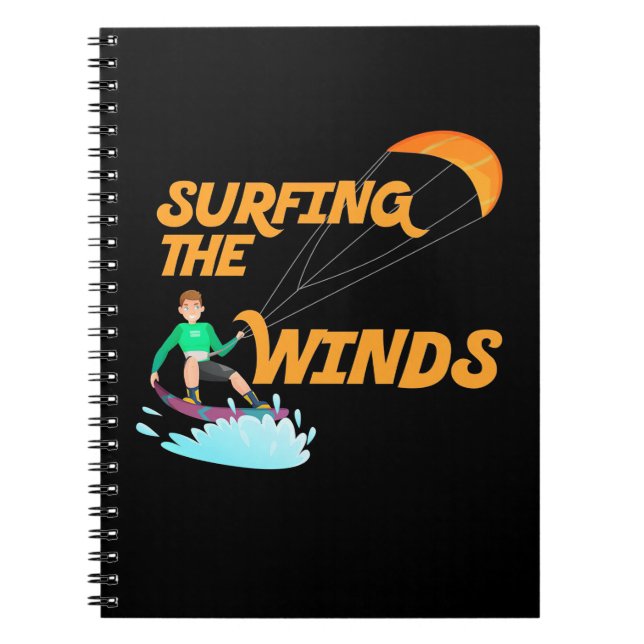 Surfen im Wind Notizblock (Vorderseite)