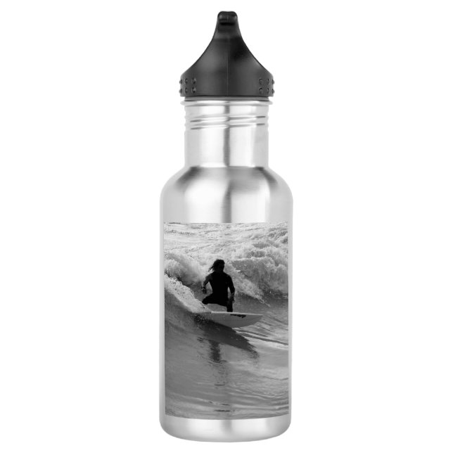 Surfen in den Waves Graustufen Wasserflasche (Rechts)